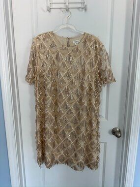 Chic Soul Champagne Sequin Dress